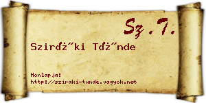 Sziráki Tünde névjegykártya