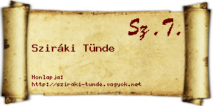 Sziráki Tünde névjegykártya